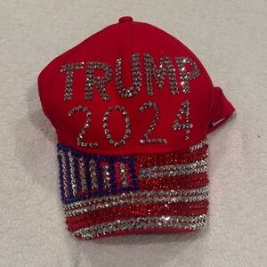 Red Rhinestone Embellished Cap